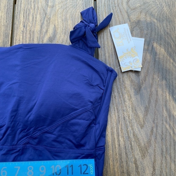 Becca ETC STARRY NIGHT BLUE Tie-Shoulder One Piece Swimsuit, US 0X(14-16) Macys - Picture 5 of 9